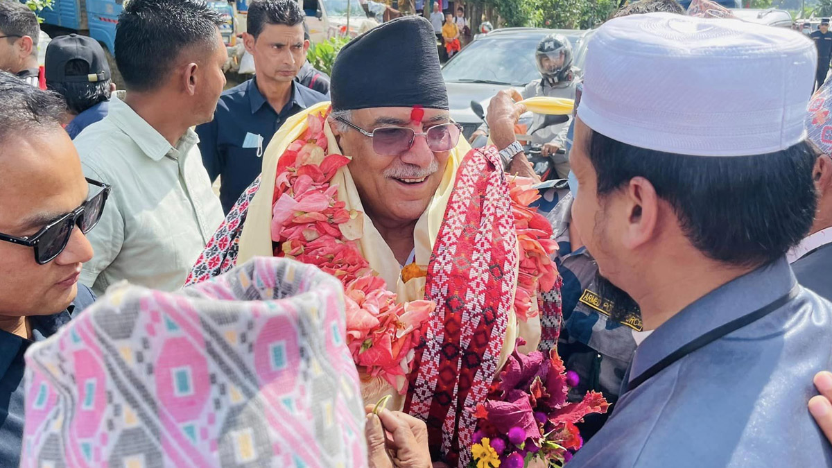 गोरखामा प्रचण्डको भव्य स्वागत ( तस्बिरहरू)